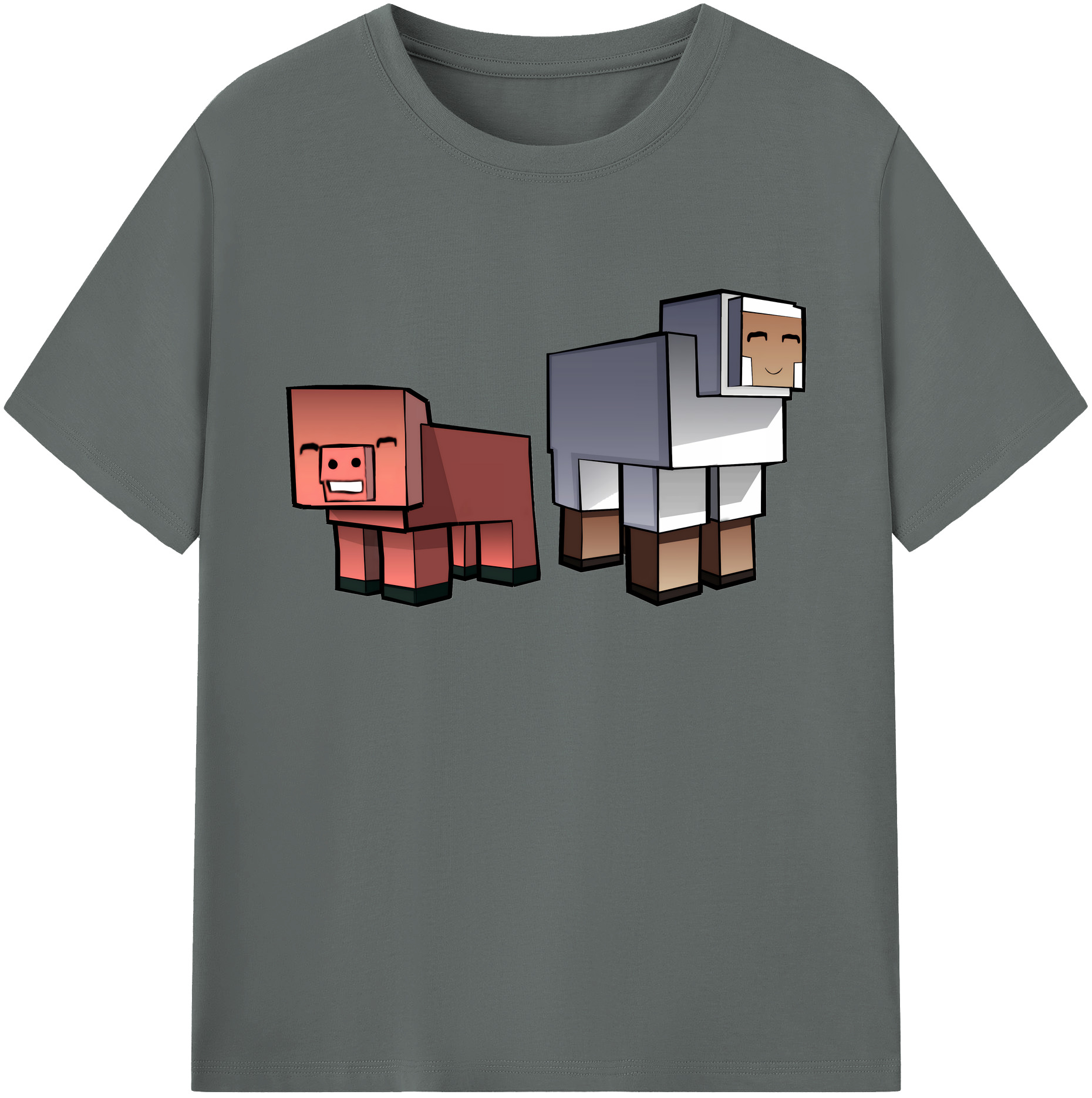 （画像用） マインクラフト ブロックの世界 Minecraft MC Block world 綿100％ メンズ半袖Tシャツ｜肌触りやわらか＆通気性